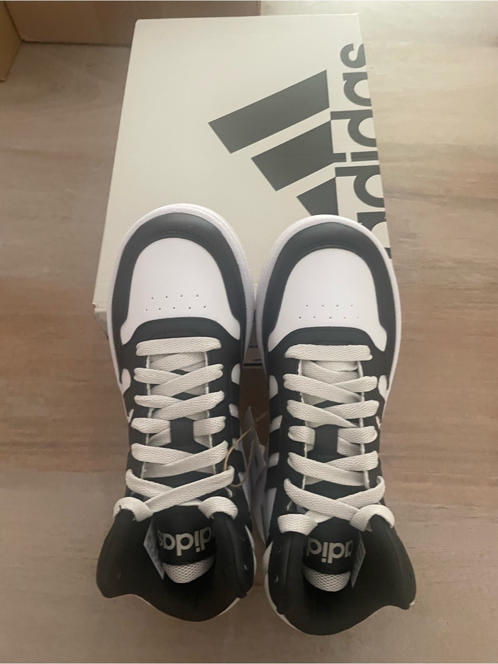 adidas Kids Black and White High-Top Sneakers